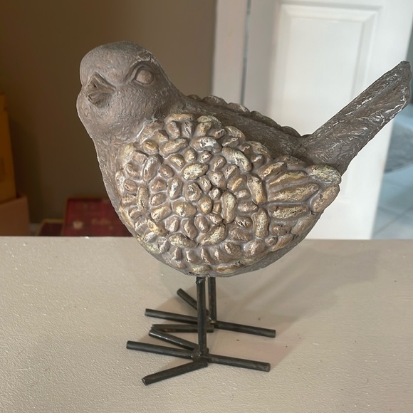 Other - Grey bird decor with metal feet all styles